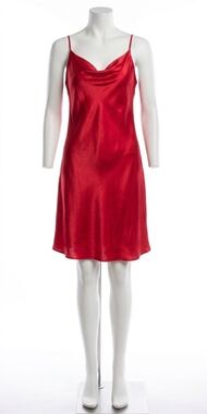 NEW GIGI MODA madonna satin mini dress in red